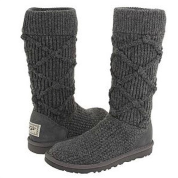 Ugg Classic Argyle Knit Sweater Boots, Size 5 - Picture 2 of 11
